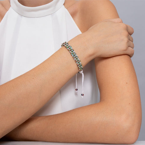 Liens Caméléon | Bracelet Mini Kismet | Blanc x Argent Licorne